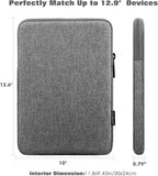 MoKo 12.9 Inch Laptop Sleeve Case Fits iPad Pro 12.9 2021-2018, iPad Pro 12.9 2017/2015, Tab S8+ 12.4", Surface Laptop Go 12.4", Polyester Bag Fit with Apple Pencil and Smart Keyboard, Light Gray