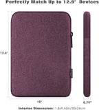 MoKo 12.9 Inch Laptop Sleeve Case Fits iPad Pro 12.9 2021-2018, iPad Pro 12.9 2017/2015, Tab S8+ 12.4", Surface Laptop Go 12.4", Polyester Bag Fit with Apple Pencil and Smart Keyboard, Purple