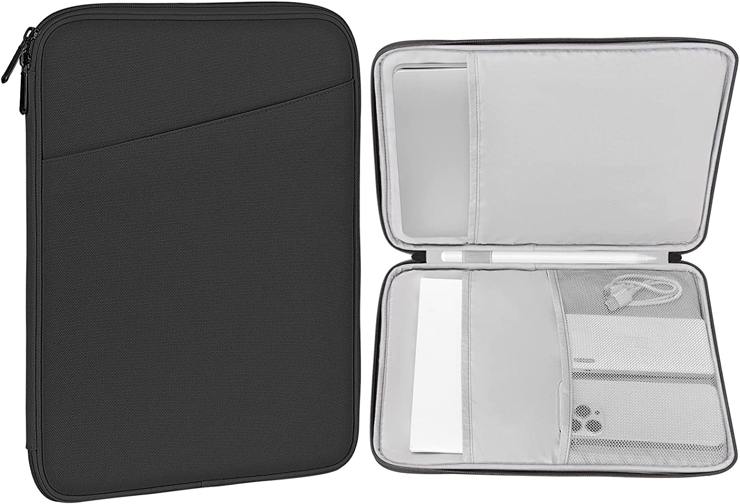 MoKo 8-9 Inch Tablet Sleeve, Fits iPad Mini 6 5/4/3/2/1, Galaxy Tab A7 Lite 8.7/Tab A 8.0/Tab A 8.4, Tab 8.0,Protective Sleeve Carrying Case with Slanted Pocket, Dark Gray