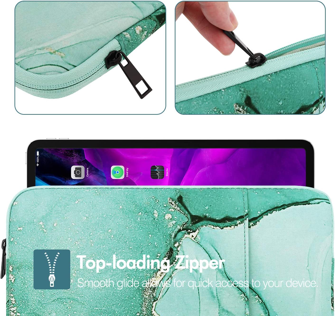 MoKo 9-11 Inch Tablet Sleeve Bag Carrying Case Fit iPad air 5 10.9" 2022, iPad Pro 11 2021-2018, iPad 9/8/7th Gen 10.2, iPad Air 4 10.9, iPad Air 3 10.5, Tab S8/S7/A7 Lite/Tab A 10.1, Forest Green