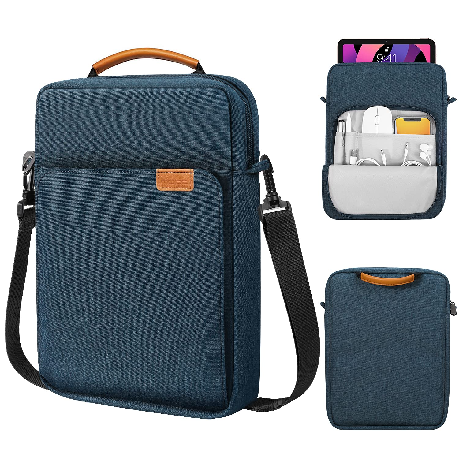 MoKo 9-11 Inch Tablet Sleeve Bag for iPad Air 5 10.9 inch 2022,iPad Pro 11 2021-2018,iPad 10.2/Air 4 10.9,Handle Carrying Case with Shoulder Strap