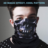 MoKo Halloween Face Mask, 6 Pack Neck Gaiter Shield Scarf Elastic Balaclava Headbands, Windproof Skull Bandana Motorcycle Cycling Riding Skiing