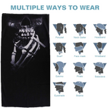 MoKo Halloween Face Mask, 6 Pack Neck Gaiter Shield Scarf Elastic Balaclava Headbands, Windproof Skull Bandana Motorcycle Cycling Riding Skiing