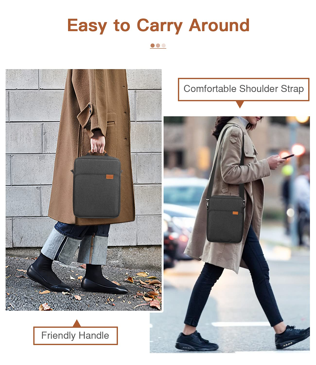 MoKo 9-11 Inch Tablet Sleeve Bag for iPad Air 5 10.9 inch 2022,iPad Pro 11 2021-2018,iPad 10.2/Air 4 10.9,Handle Carrying Case with Shoulder Strap