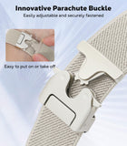 18mm Elastic Nylon Watch Band for Garmin Venu 3S/4 41mm/2S/Vivoactive 4S/Vivomove 3S/Forerunner 265S/255S/255S Music, Quick Release Parachute Buckle Nylon Smartwatch Strap for Men Women