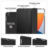 MoKo Case for iPad 10.2 Case iPad 9th Generation 2021/ iPad 8th Generation 2020/ iPad 7th Generation 2019, Slim Stand Hard Back Shell Smart Cover Case for iPad 10.2 inch, Auto Wake/Sleep, Black