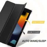 MoKo Case for iPad 10.2 Case iPad 9th Generation 2021/ iPad 8th Generation 2020/ iPad 7th Generation 2019, Slim Stand Hard Back Shell Smart Cover Case for iPad 10.2 inch, Auto Wake/Sleep, Black