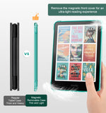 MoKo Detachable Magnetic Case for All-new 7" Kindle Paperwhite 12th Generation 2024 & Kindle Colorsoft 2024/2025,Ultra Clear Back Scratch-Proof Light & Shell Cover with Auto Wake/Sleep, Jade Green