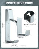 MoKo Controller Holder Dual Gamepad Controller & Headphone Hanger Compatible with Xbox One, Xbox 360, PS3, PS4, PS5, PC, STEAM, Switch丨Wall Mount Stand for All Universal Headsets, Silver