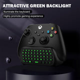 MoKo Green Backlight Chatpad for Xbox One Controller, Xbox Series X/S, 2.4G Receiver Chatpad Wireless Message Keyboard Keypad with Headset/Audio Jack for Xbox One/One S/Elite/2 Controller, Black