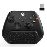 MoKo Green Backlight Chatpad for Xbox One Controller, Xbox Series X/S, 2.4G Receiver Chatpad Wireless Message Keyboard Keypad with Headset/Audio Jack for Xbox One/One S/Elite/2 Controller, Black