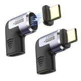 MoKo 140W USB C Magnetisch Adapter, 2 Stück Typ-C Magnet Adapter 24 Pin mit PD Schnellladung/40Gbps Datenübertragung/8K@60Hz für Thunderbolt 3 MacBook Pro/Air/Steam Deck/Switch/PSVR2/ROG Ally,Ellbogen