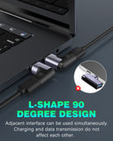 MoKo 140W USB C Magnetisch Adapter, 2 Stück Typ-C Magnet Adapter 24 Pin mit PD Schnellladung/40Gbps Datenübertragung/8K@60Hz für Thunderbolt 3 MacBook Pro/Air/Steam Deck/Switch/PSVR2/ROG Ally,Ellbogen