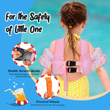 MoKo Toddler Swim Vest for Kids, Swim Arm Floaties 22-60lbs Cartoon Swimming Water Wings Pool Float Vests Sleeves Shoulder Straps Arm Band for Children Learn to Swim, Pink Note Unicorn