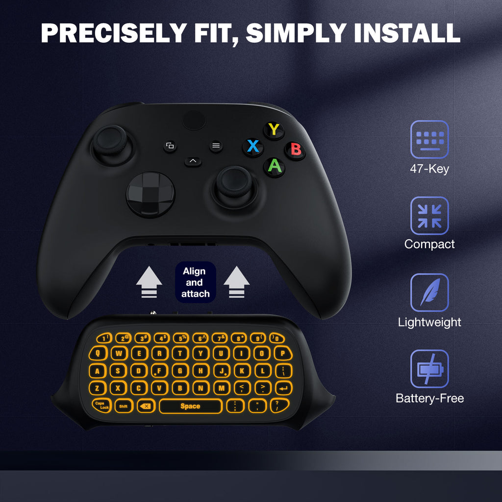 Windows Xbox Controller Keyboard MoKo RGB Backlight Keyboard for Xbox One Controller, Xbox Series X/S ...