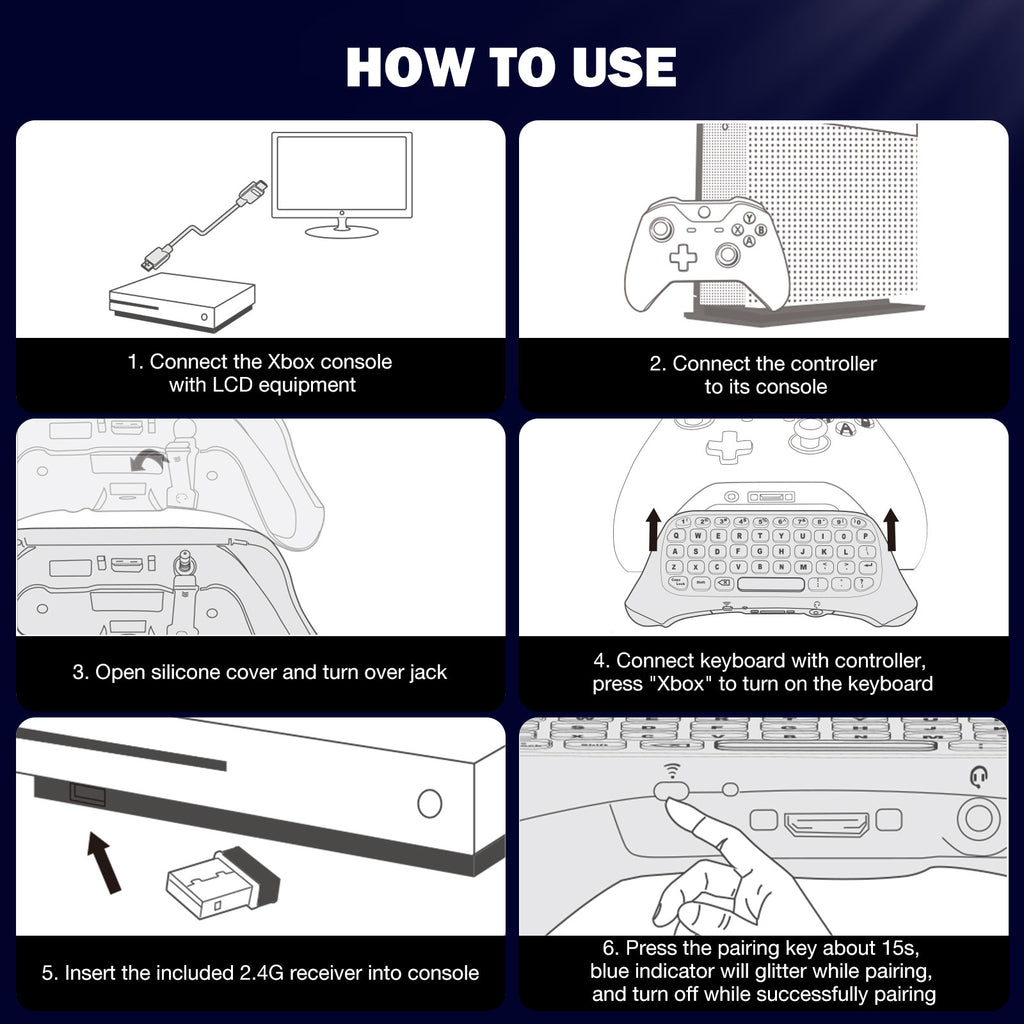 Xbox Keyboard Pattern Color MoKo RGB Backlight Keyboard for Xbox One Controller, Xbox Series X/S ...