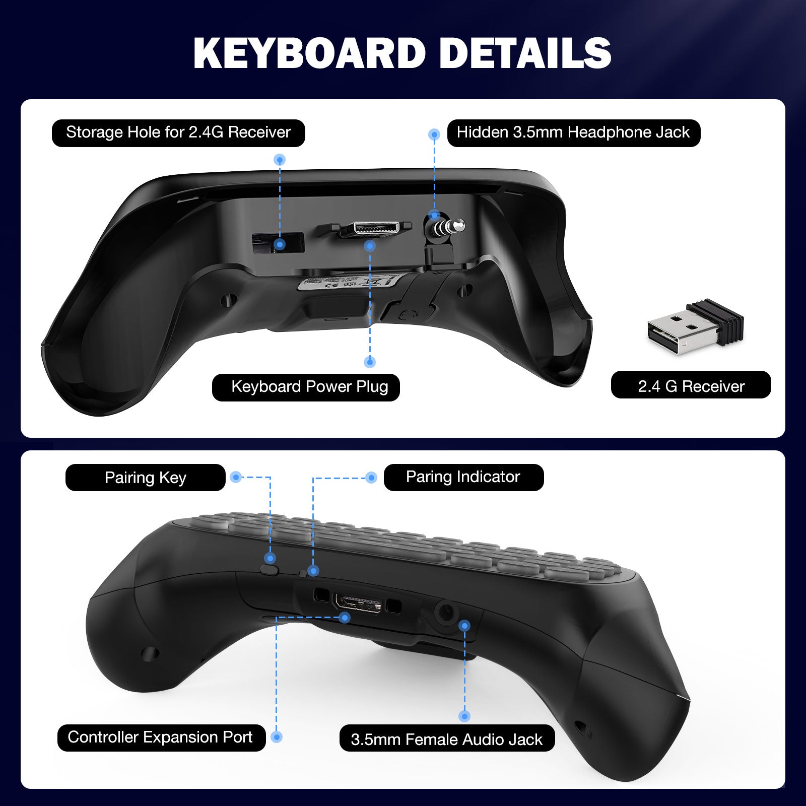 Xbox Keyboard Pattern Color MoKo RGB Backlight Keyboard for Xbox One Controller, Xbox Series X/S ...
