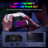 MoKo Bluetooth Wireless Mini Gamepad Chatpad for PS5 Controller, RGB Backlight Keyboard for Playstation 5 with Upgraded Built-in Speaker & 3.5mm Audio Jack for PS5 Controller Accessories