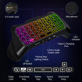 MoKo Bluetooth Wireless Mini Gamepad Chatpad for PS5 Controller, RGB Backlight Keyboard for Playstation 5 with Upgraded Built-in Speaker & 3.5mm Audio Jack for PS5 Controller Accessories