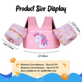 MoKo Toddler Swim Vest for Kids, Swim Arm Floaties 22-60lbs Cartoon Swimming Water Wings Pool Float Vests Sleeves Shoulder Straps Arm Band for Children Learn to Swim, Pink Note Unicorn