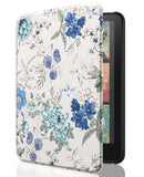 MoKo Case for All-new 7" Kindle Paperwhite (12th Generation-2024) and Kindle Colorsoft Signature Edition 2024, Lightweight Shell Cover with Auto Wake/Sleep for Kindle Paperwhite 2024,White Blue Floral