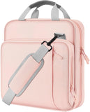 MoKo Zipper Binder, 2 inch 3 Ring Binder with Zipper, 500 Sheet Capacity Zipper Binder with Shoulder Strap Handle,Multi-Pocket Zipper Bag for Middle School Student, Pink