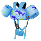 MoKo Kids Swimming Vest, Toddler Floaties, Arm Band Floaties with Adjustable Strap, Swim Jacket Water Wing Pool Float, Water Sports Learning Swim Training Equipment, Blue Shark