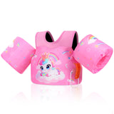 MoKo Toddler Swim Vest for Kids, Arm Floaties for Toddler 20-50 lbs, Water Wings with Emergency Whistle, Cute Arm Band Pool Floaties Swim Training Equipment for Pool, Light Pink Crown Diamond Unicorn