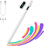 MoKo Stylus Pen for Touch Screen, Active Universal Stylus Pen Compatible with iPad/iPhone/Samsung and Other iOS/Android Smartphone and Tablet Devices Tablet Pen with Power Display, White