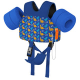 MoKo Toddler Swim Vest for Kids, Swim Arm Floaties 30-70 lbs Cartoon Swimming Water Wings with Crotch Strap, Pool Float Vests Sleeves Shoulder Straps Arm Band for Children, Blue Dinosaurs