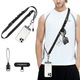 MoKo Universal Crossbody Cell Phone Lanyard Strap for iPhone, 1 Pack, Black