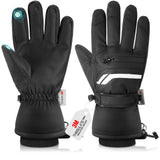 MoKo Wasserdicht Winter Handschuhe Mann Frau, Thermo 3M Thinsulate Handschuh Kalt Wetter, Touchscreen&Anti-Rutsch Griff Ski Handschuh für Snowboarden Radfahren Laufen Wandern Autofahren Outdoor Sport