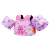 MoKo Toddler Swim Vest - Cute Toddler Floaties with Emergency Whistle for Boys and Girls 22-66 lbs Water Wings Arm Band Floaties Swim Training Equipment for Beach Swimming Pool Sea, Pink Octopus