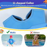 MoKo Toddler Swim Vest - Cute Toddler Floaties with Emergency Whistle for Boys and Girls 22-66 lbs Water Wings Arm Band Floaties Swim Training Equipment for Beach Swimming Pool Sea, Blue Shark