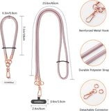 MoKo Crossbody Phone Lanyard, Adjustable Cell Phone Lanyard, Premium 8mm Thick Rope Mobile Phone Lanyard for iPhone, Samsung,and More | Phone Neck Strap×1, Wrist Strapx1, Lanyard Patch×2, Rose Gold