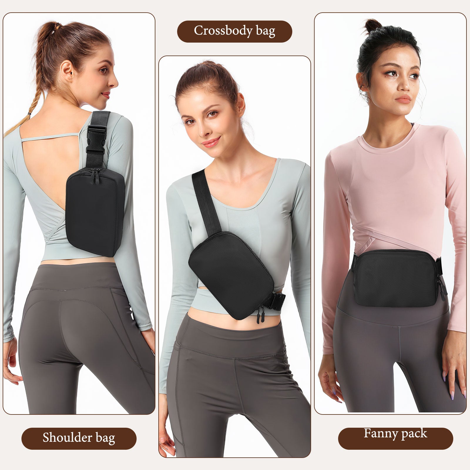 MoKo Fanny Packs for Women Men, Fashion Running Waist Packs