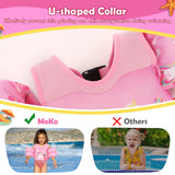 MoKo Toddler Swim Vest - Cute Toddler Floaties with Emergency Whistle for Boys and Girls 13-20-30 lbs Water Wings Arm Band Floaties Swim Training Equipment for Beach Swimming Pool Sea, Unicorn