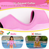MoKo Toddler Swim Vest - Cute Toddler Floaties with Emergency Whistle for Boys and Girls 22-66 lbs Water Wings Arm Band Floaties Swim Training Equipment for Beach Swimming Pool Sea, Pink Octopus