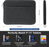 MoKo 9-11 Inch Tablet Sleeve Carrying Case with Handle, Padded Protective Travel Bag for New 11-inch iPad Air 4 2026/Pro M5/ A16, iPad 10th/Air 5/4th 10.9, i-Pad 9/8th 10.2,Tab S9/S8 11, Black