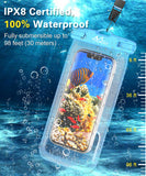 MoKo Floating Waterproof Phone Pouch [2 Pack], Floatable Phone Case Dry Bag with Lanyard Compatible withiPhone 14 13 12 11 Pro Max X/Xr/Xs, SE 3, Samsung S21/S20/S10/S9/S8, Sky Blue+Mint Green