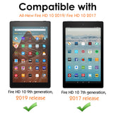 MoKo Case for All-New Amazon Fire HD 10 Tablet (7th Generation and 9th Generation, 2017 and 2019 Release) - Slim Folding Stand Cover with Auto Wake/Sleep for 10.1 Inch Tablet, BLUE