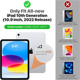MoKo for iPad 10th Generation Case with Pencil Holder, iPad Case 10th Generation 2022 10.9", Built-in Screen Protector Clear Back, Stain Resistant Multi Angle Viewing Stand, Auto Wake/Sleep, Navy Blue