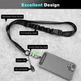 MoKo Universal Crossbody Cell Phone Lanyard Strap for iPhone, 1 Pack, Black