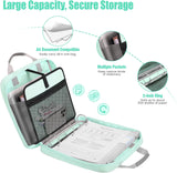 MoKo Zipper Binder, 2 Inch 3 ring Binder with Zipper,500 Sheets Capacity Zipper Binder with Shoulder Strap & Handle,Multi-Pocket Zipper Binder Organizer for Middle School, Mint Green