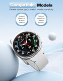 MoKo Sport Band for Samsung Galaxy Watch 8 Band 40mm 44mm/Galaxy Watch 8 Classic 46mm, Soft Silicone Replacement Strap for Men Women, S/M, White