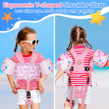 MoKo Kids Swimming Vest, Toddler Floaties, Arm Band Floaties with Adjustable Strap, Swim Jacket Water Wing Pool Float, Water Sports Learning Swim Training Equipment, Pink Whale