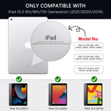 MoKo Case for iPad 9th Generation with Pencil Holder, iPad 8th/7th Gen Case 10.2-inch, Built-in Screen Protector Clear Back, Stain Resistant Multi Angle Viewing Stand, Auto Wake/Sleep, Black