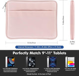 MoKo 9-11" Tablet Tasche Hülle für 11 Zoll iPad Air M2 2024, iPad Pro 11 M4 2024, iPad Air 5/4/3/2/1, iPad 10th/9/8/7 Gen 10,2, Galaxy Tab S9 11" 2023, Polyester Schutzhülle mit Fächer, Rosa