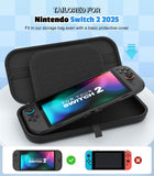 MoKo Carrying Case for Nintendo Switch 2(2025), Protective Hard Shell Portable Travel Carry Case Pouch holds 10 Cartridges with Pockets for Switch 2 Accessories and Games, Black