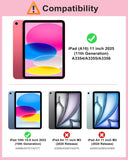 MoKo Slim Case for iPad (A16) 11th Generation 11 Inch 2025,iPad 10th Generation 2022 10.9 Inch,Glitter Smart Cover with Pencil Holder,Sparkly Clear Back Shell,Auto Wake/Sleep, Glitter Bouquet Pink